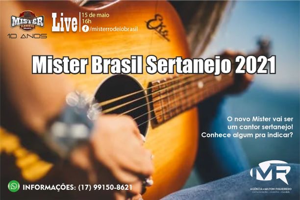 Mister Brasil Sertanejo 2021 será escolhido também pelo talento musical